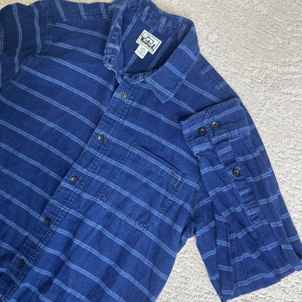 Men's Vintage Woolrich Medium Long‎ Sleeve Linen Blend Button Shirt